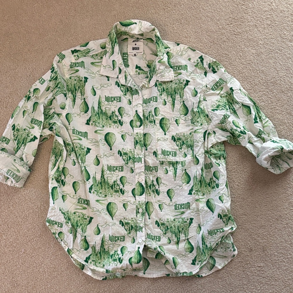 Aerie X Wicked button down shirt